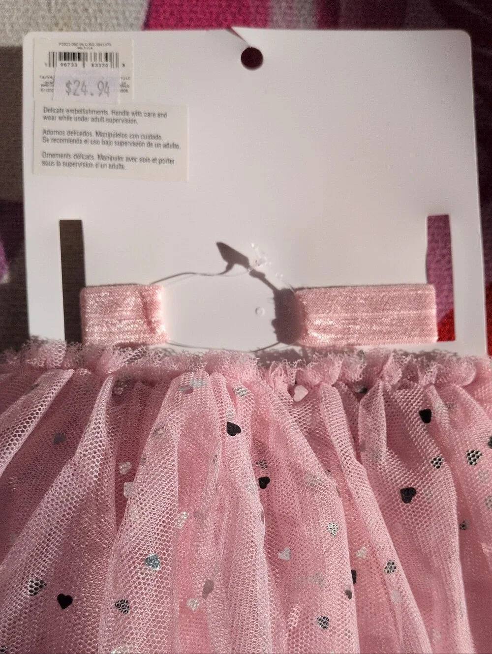 Baby Girl Pink 1st Birthday Tutu Set Silver Glitter/Metallic Foil Heart Applique